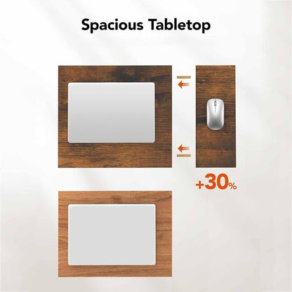 Side Table for Couch, C Shape End Table with Metal Frame, Adjustable Feet Height and Spacious Tabletop Surface Design, Save Valuable Space and Built to Last for Small Space, Bedroom