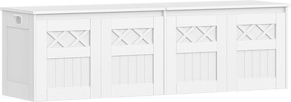 Hzuaneri 59" Modern Farmhouse Storage Chest and Bench | 70 Gal | 330lb Seat | Soft-Close Hinges | Pure White | Shoe and Blanket Storage for Bedroom, Living Room, Entryway | SB51503X