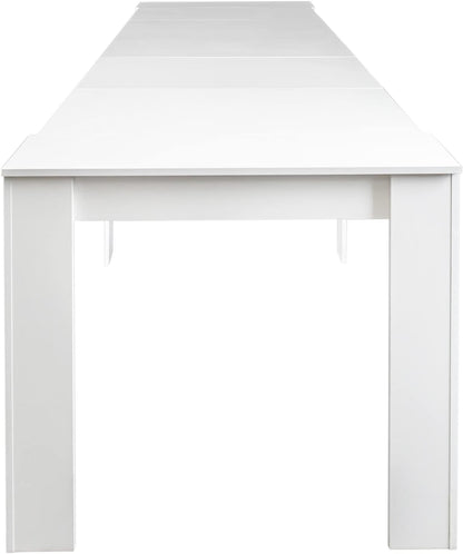 Henf Extendable Console Table with Extension Leaves, White Dining Room Table, 20''-118'' Expandable Dining Table for Living Room, Space Saving Extendable Dining Room Table for 2-12 Person