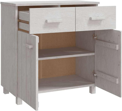 White Solid Pine Wood Sideboard with Matte Finish, 31.1 x 15.7 x 31.5 Inches, Modern Storage Cabinet for Living Room Dining Room, 4 Drawers and Spacious Surface, Durable