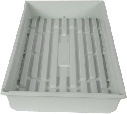 SUNPACK 10" x 20" Mega Plastic Seed Starting Tray, White, 2.5" - No Drainage Holes, Ideal for Greenhouses or Indoor Gardening - Made of Thick, Strong Plastic