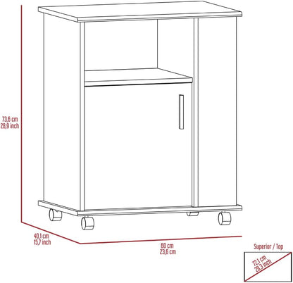 2 Piece Kitchen Set with Island and Microwave Pantry Cabinet | Interlocking mechanism for setup without tools assembly