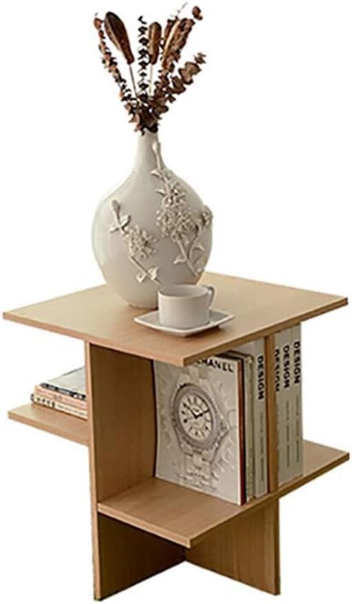 Telephone Table, Assemble Coffee Table,Sofa Side Table,Mobile Square Table,Telephone Table,2 Colors(Color:Wood,Size:19.6819.6820.86in)