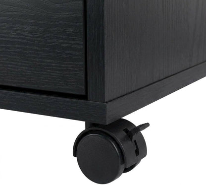 Furnifact Black Storage Cabinet, Composite Wood Pantry Organizer, Spacious 32.13-inch Width, Durable Construction, Contemporary Design for Kitchen or Closet