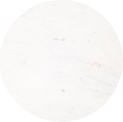 Kate and Laurel Squires Modern Marble Round Side Table, 16 x 16 x 24, White Marble and Dark Brown, Marble Top Circle End Table for Use as a Bedroom Nightstand or Living Room Plant Stand Option