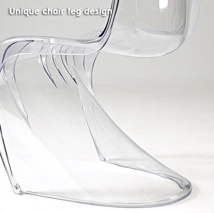 Etlegor Modern Clear Acrylic Dining Chair, S-Shaped Accent Side Chairs Stylish Makeup Stool with Sunflower-Shaped Cushion for Home Kitchen Dining Office(Red)