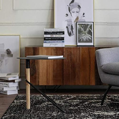 Telephone Table, End Table,Sofa Coffee Side Table,Telephone Side Table,Balcony Leisure Table(Color:Black,Size:18.1118.1118.89in)