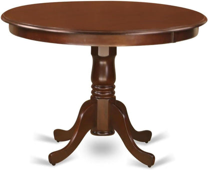 HomeStock 5 Piece Dinette Set for 4 Includes a Round Dining Table with Pedestal and 4 Dining Room Chairs, 42x42 Inch,Mahogany