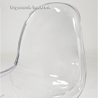 Etlegor Modern Clear Acrylic Dining Chair, S-Shaped Accent Side Chairs Stylish Makeup Stool with Sunflower-Shaped Cushion for Home Kitchen Dining Office(Red)