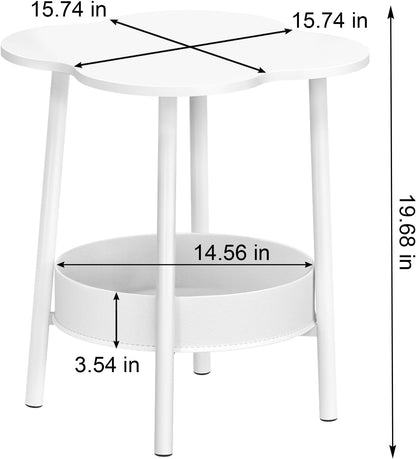 Cloud Coffee Table,Household Small Dining Table Round Side Table 2-Tier Small Tea Table Modern Style End Table Living Room Center Minimalist Display Coffee Table for Living Room Small Space White