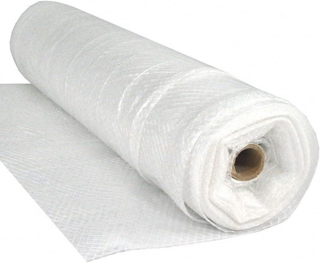 Farm Plastic Supply - Dura Skrim String Reinforced Clear Plastic Sheeting - 10 Mil - (52' x 25') - UV-Rated Extra Heavy Duty Poly Film Tear Resistant, Vapor Barrier Polyethylene Roll for Construction