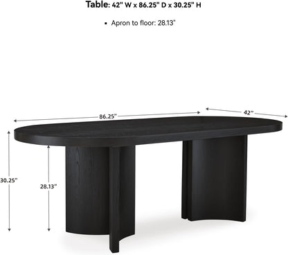 Signature Design by Ashley Rowanbeck Minimalist Dining Table for 8 People, Black