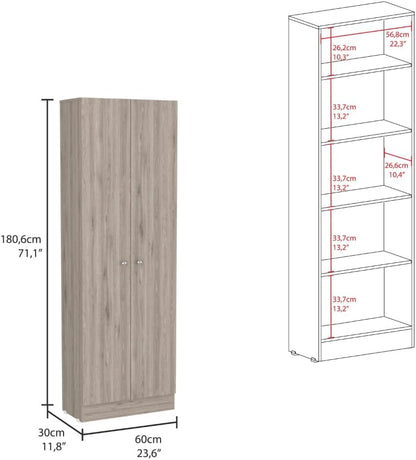 8-Shelf 2-Door Kitchen Island and Pantry Cabinet Set | Includes 8 shelves and 2 doors for expanded storage capacity