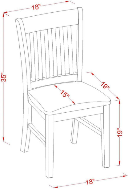 East West Furniture NFC-OAK-C Norfolk Kitchen Dining Chairs - Linen Fabric Upholstered Wood Chairs, Set of 2, Oak
