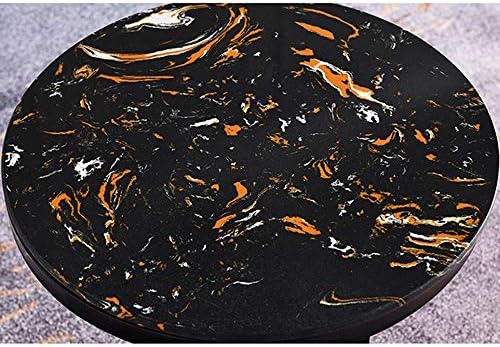 Telephone Table, Marble Sofa Side Table Nordic Luxury Round Coffee Table Telephone Table Bedroom Bedside Table Leisure Table 5062CM(Silver