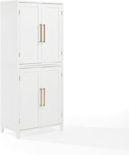 Maykoosh French Fabulous Roarke Kitchen Pantry Storage Cabinet - 15.75" D x 30" W x 70.63" H, Adjustable Shelf, Floor Mountable, Engineered Wood Finish