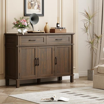 ONBRILL 48 Inch Buffet Cabinet with Storage, Brown