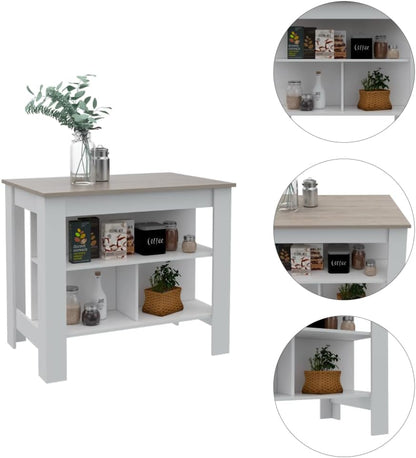 8-Shelf 2-Door Kitchen Island and Pantry Cabinet Set | Includes 8 shelves and 2 doors for expanded storage capacity