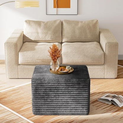 WLIVE 26'' Ottoman, Lightweight, Movable Foot Rest Stool for Living Room, Grey