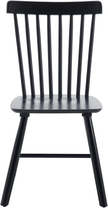 Kmax Dining Chairs Set of 4 Vintage Kitchen Chairs Windsor Chairs with Solid Wood Legs Farmhouse Country Style, Black
