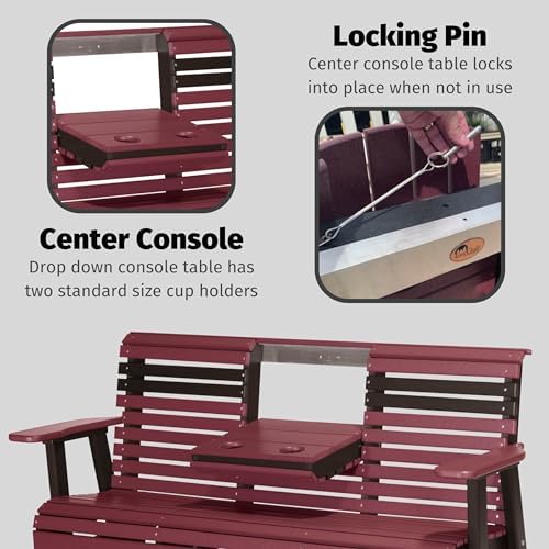 LuxCraft Plain Glider - 5' - Available in 14 Colors (Premium - Antique Mahogany on Black)