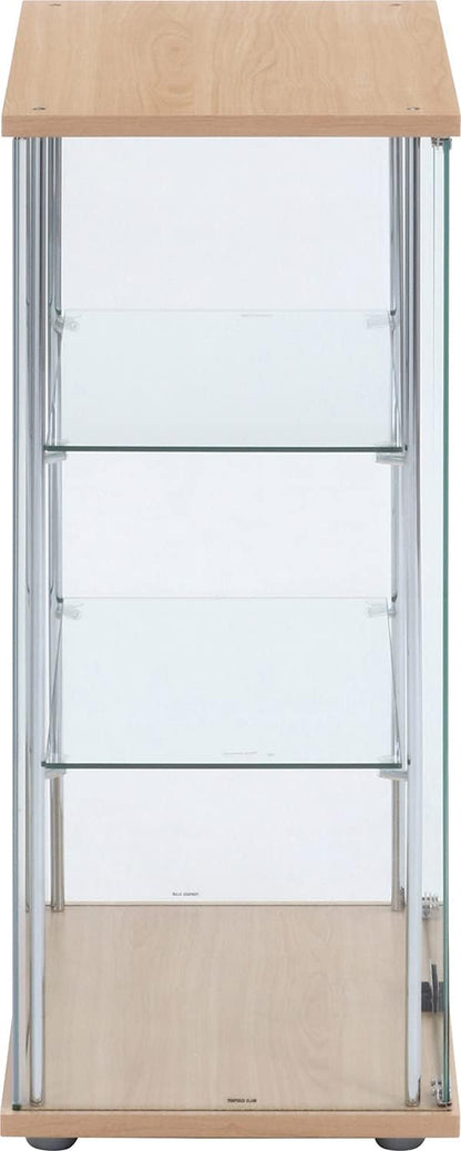 不二貿易(Fujiboeki) Fuji Boeki 72801 Collection Case, Figure Case, 3 Tiers, Width 23.8 x Depth 14.4 x Height 33.5 inches (60.5 x 36.5 x 85 cm), Natural, Wide, Rear Mirror, Assembly Required