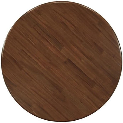 BOWERY HILL Traditional Round Rubberwood Dining Table, 36" W x 36" D x 30" H, Walnut Finish, Pedestal Base, Durable Small Kitchen or Dining Room Table, Space-Saving Antique Design