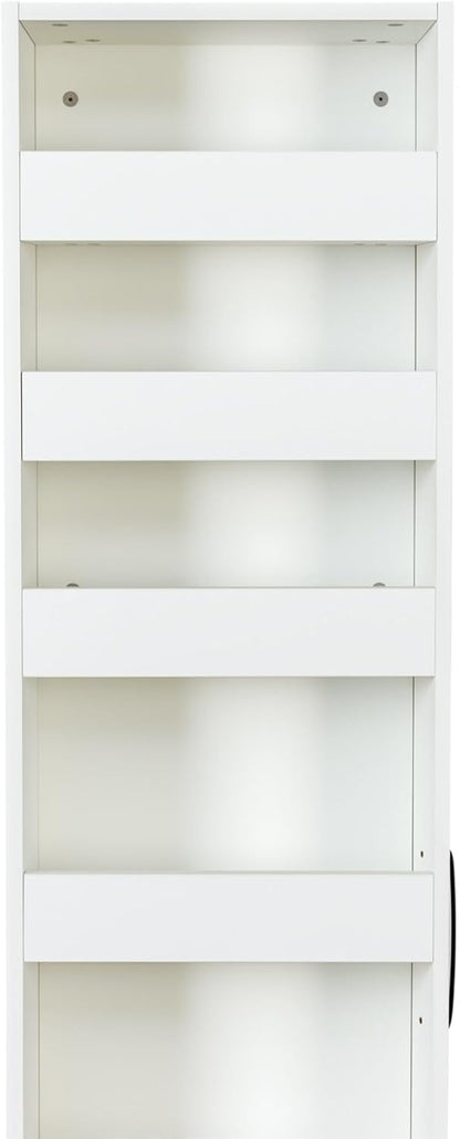 KEIKI 7 Tier Pull-Out Kitchen Pantry Storage Cabinet, Multi-Tier Single-Sided Open Shelf, Spice Rack Next to Fridge, Wood Hutch Food Pantries Cupboard for, Dining Room, Narrow Spaces