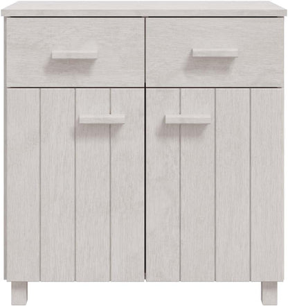 White Solid Pine Wood Sideboard with Matte Finish, 31.1 x 15.7 x 31.5 Inches, Modern Storage Cabinet for Living Room Dining Room, 4 Drawers and Spacious Surface, Durable