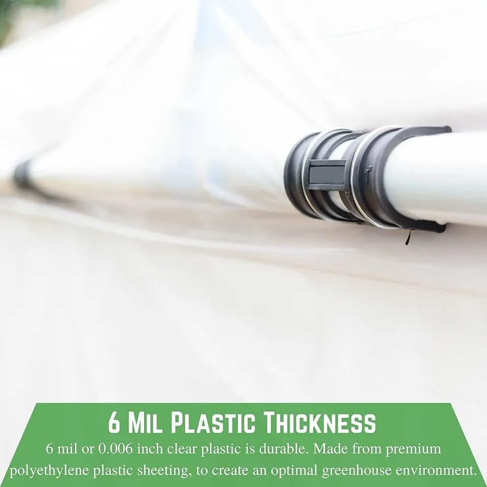 Farm Plastic Supply 4 Year Clear 6 mil Greenhouse Plastic Sheeting - Clear Plastic Sheeting, Polyethylene Transparent Film (60' x 10')