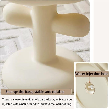 Flower-Shaped Small Tea Table Simple Accent End Table Cute Coffee Table with Stable Base Plastic Sofa Side Table for Living Room Space Saver(Purple)