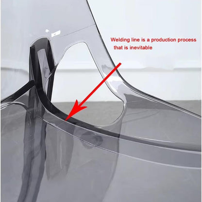 Etlegor Transparent Acrylic Dinning Chairs, Curved Backrest Kitchen Chairs Ladies Dressing Stool for Home Office, Cafe, and Wedding Events(Clear Blue)