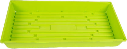 SUNPACK 10" x 20" Mega Plastic Seed Starting Tray, Lime Green, 2.5" (Pack of 10) - No Drainage Holes, Ideal for Greenhouses or Indoor Gardening - Made of Thick, Strong Plastic