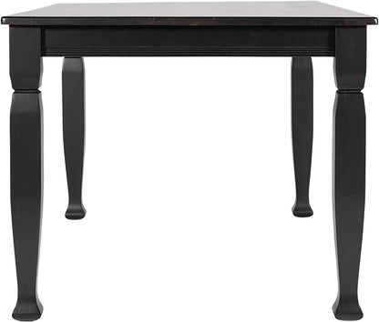 Flash Furniture Grace 60" Solid Wood Dining Table, Commercial Grade Heavy Duty Wood Table, Decorative Turned Legs, Water Resistant Finish, Seating for 6, Black