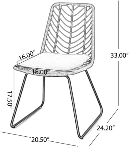 Saiveina Deja Chair,2PCS with 2 Cushions,Gray