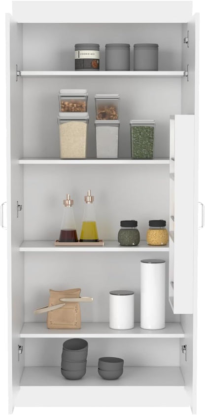 Pantry Cabinet with Ample Storage, Kitchen Organization, White