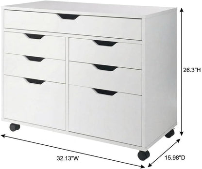 Furnifact White Storage Cabinet, Contemporary Pantry Organizer, Durable Composite Wood Finish, Space-Saving Design for Kitchen, Utility Room, Home Storage