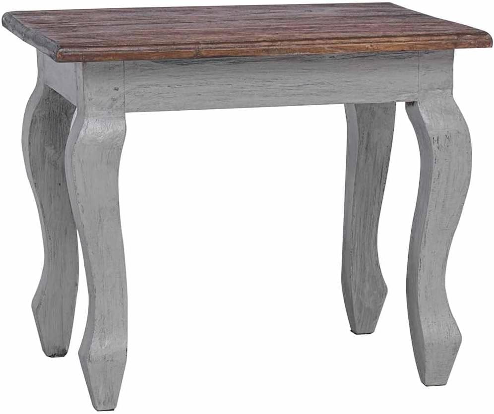 Nesting Table Set 3 Pieces Solid Mahogany Wood | Antique Style, Handmade Vintage, Durable Hardwood, Unique Color Variation for Living Room