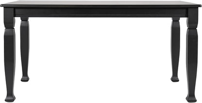 Flash Furniture Grace 60" Solid Wood Dining Table, Commercial Grade Heavy Duty Wood Table, Decorative Turned Legs, Water Resistant Finish, Seating for 6, Black
