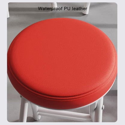 20" Home Folding Stool Collapsible Padded Bar Stool Round Kitchen Stools No Back Portable Breakfast Chairs PU Leather for Kitchen Breakfast Cafe(Yellow)