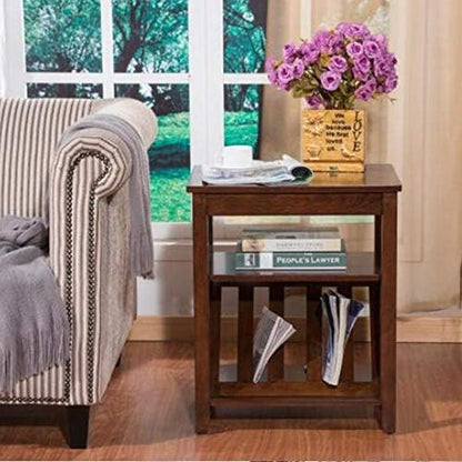 Telephone Table, American-Style,Telephone Table/Magazine Table,Sofa/Chair Side End Table,for Small Space,Corner Multi-Function Small Table(Color:Brown,Size:20.0714.1724.4