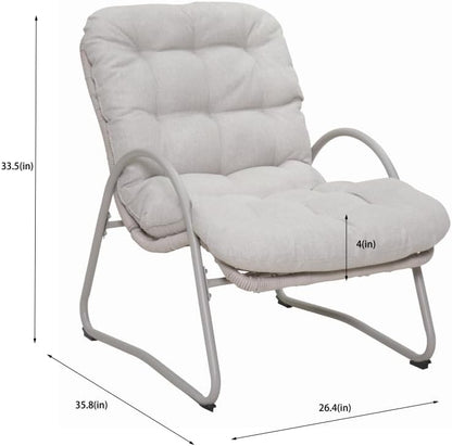 Outdoor Patio Lounge Chair (Set of 2) – Iron Frame & Plastic Wicker