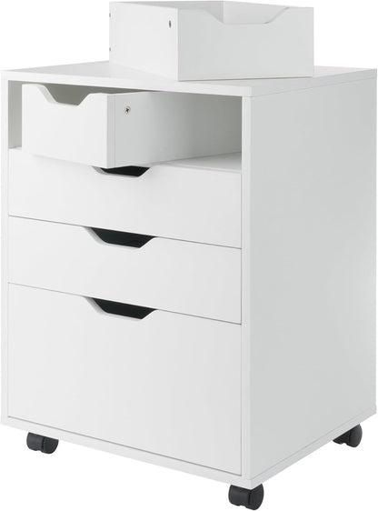 Winsome Halifax Mobile Storage Cabinet with 5 Drawers in White, Stylish & Functional Home Storage Cabinet for Filing, Kitchen Organization, Moveable Furniture for Office, Dorms, Apartments