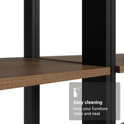 Madesa Kitchen Pantry Storage Rack with 4 Drawers and Open Shelves 78" L Multiuse Modular Cabinet for Kitchen Organization - Black/Brown