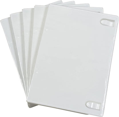 10 Pack Maxtek Standard 14mm White Single Disc CD & DVD Cases with Outer Clear Artwork Insert Sleeve. Compatible for Nintendo Wii Discs.