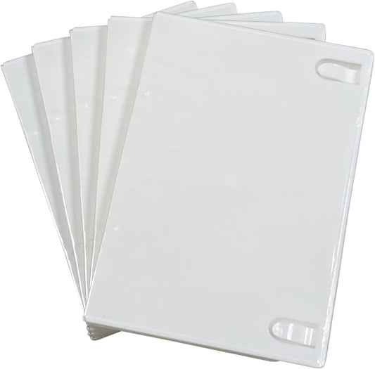 10 Pack Maxtek Standard 14mm White Single Disc CD & DVD Cases with Outer Clear Artwork Insert Sleeve. Compatible for Nintendo Wii Discs.