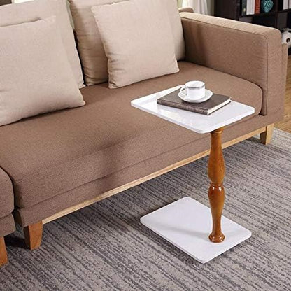 Telephone Table, Marble Sofa Side Table,Magazine Table,Telephone Table,Square Mobile Coffee Table(Color:White,Size:16.7311.6123.62in)