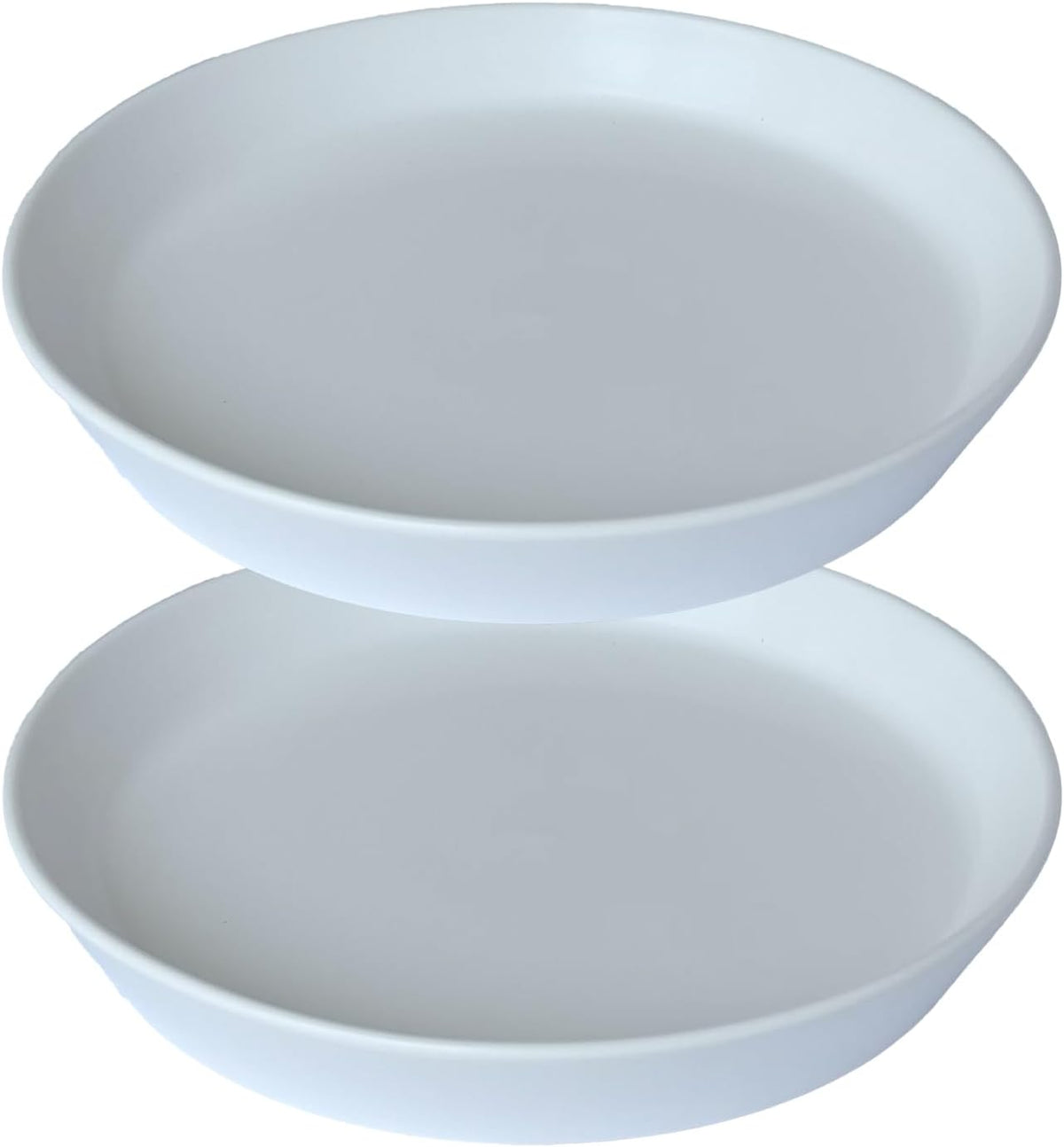 2 Pack 8 Inch Flower Pot Saucers - 9 Inch (8.7 Inch) Ceramic Plant Saucer for Outdoors & Indoors - Glazed Ceramic Plant Pot Trays for Water Drainage - Durable & Stylish Round Plant Tray