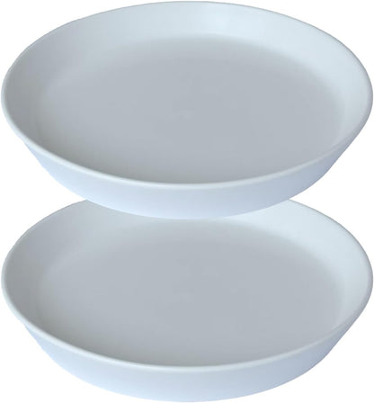 2 Pack 8 Inch Flower Pot Saucers - 9 Inch (8.7 Inch) Ceramic Plant Saucer for Outdoors & Indoors - Glazed Ceramic Plant Pot Trays for Water Drainage - Durable & Stylish Round Plant Tray