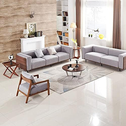 Telephone Table, Walnut Grain,Solid Wood Storage Tray X-Shaped Side Table,Telephone Magazine Table Square Side Table(
